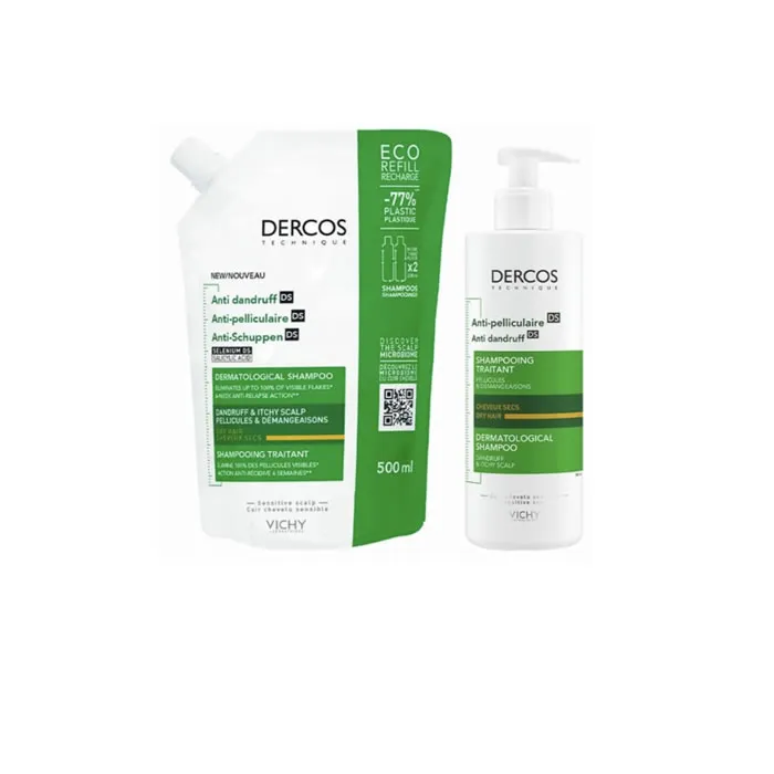 Vichy Dercos Shampoo Antiforfora Secca 400ml + Ricarica Ecologica 500ml