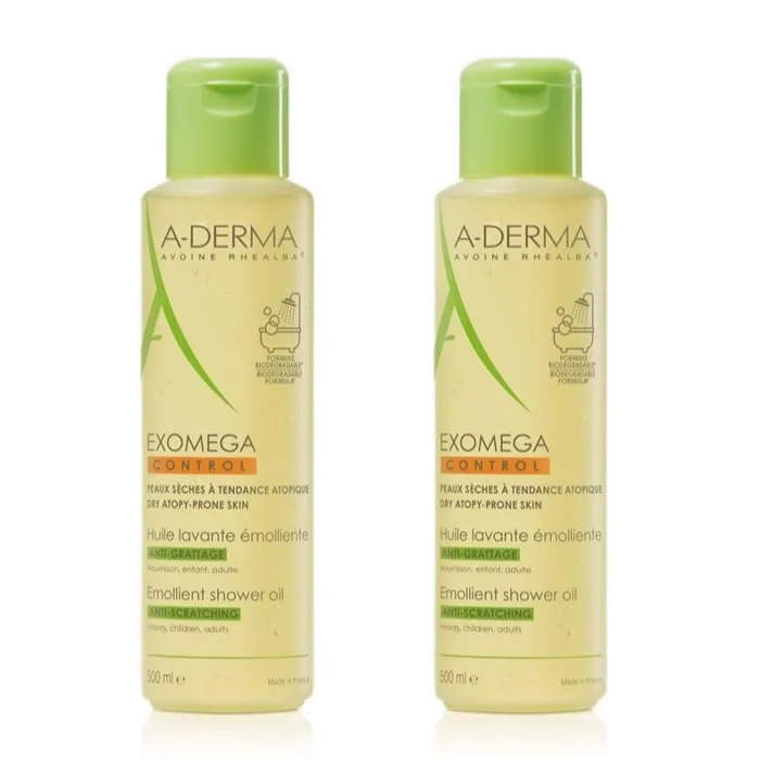 A-Derma Exomega Olio Detergente Pelle Secca 2x500ml