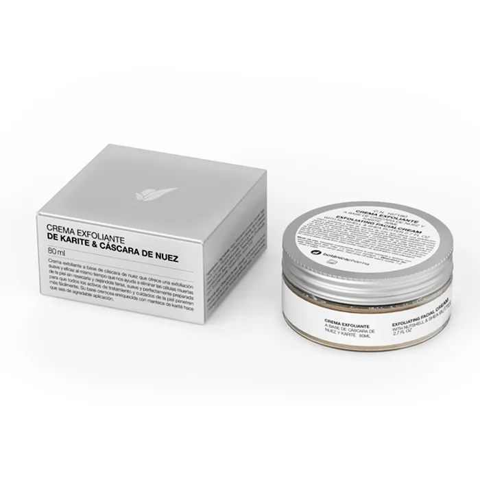 Crema viso esfoliante al burro di karité e guscio di noce di Botánicapharma 80 ml
