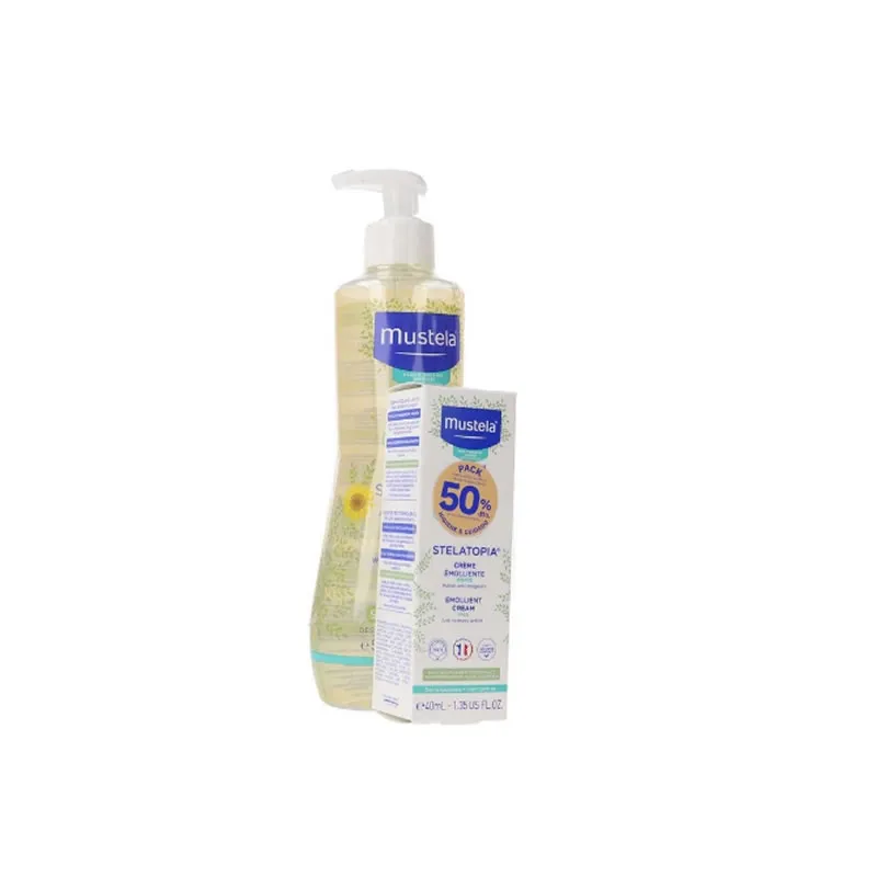 Mustela Stelatopia Olio da Bagno 500ml Set da 2 Pezzi