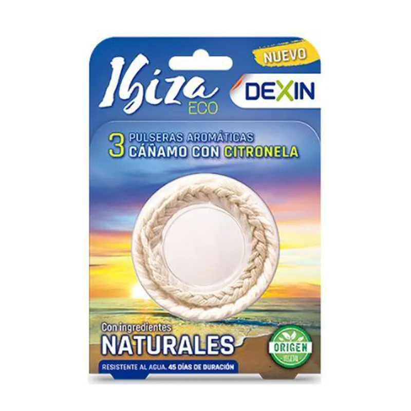 Braccialetti antizanzare Dexin con citronella resistenti all’acqua Ibiza confezione da 3 unità