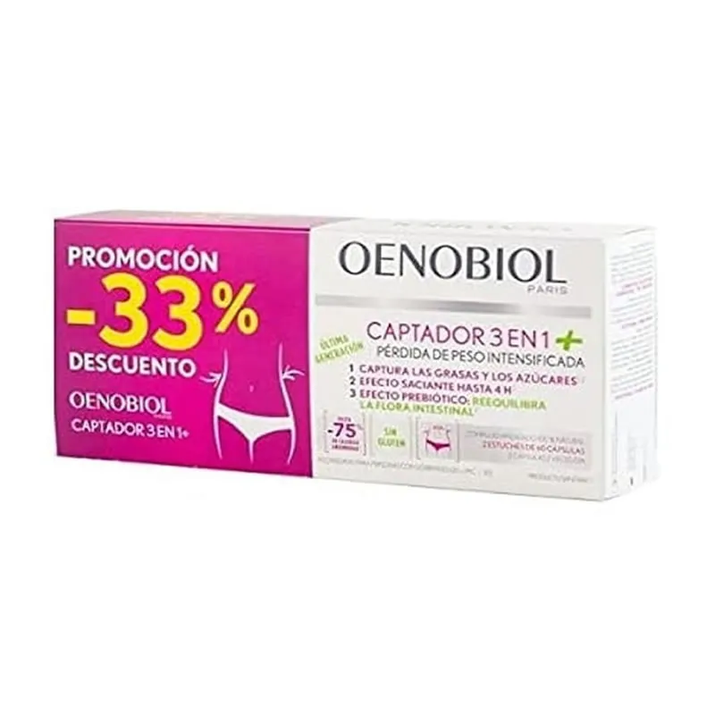 Oenobiol Capteur 3 in 1+ Perdita di peso potenziata DUPLO 2 x 60 capsule