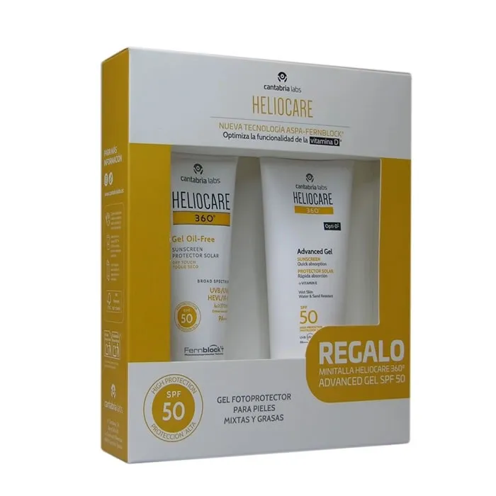 Heliocare 360 ??Gel Oil Free Dry Touch Viso Spf50 50 ml Set 2 Pezzi