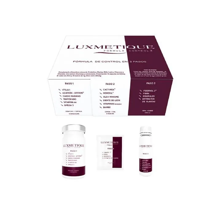 Luxmetique Control Formula 3 Treatment Box 15 Capsule, 15 Fiale e 15 Bustine