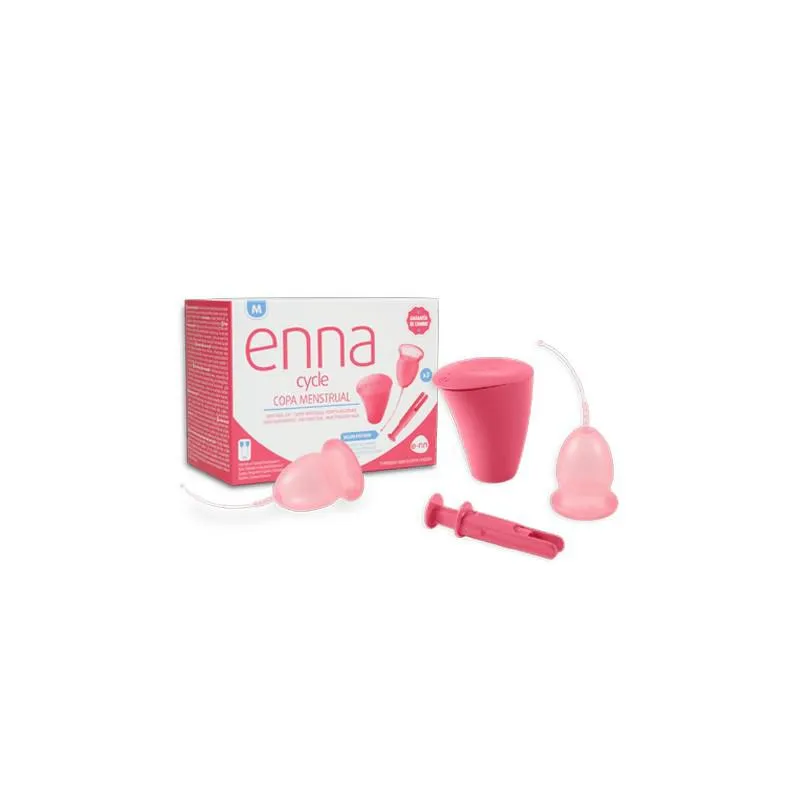 Coppetta mestruale Enna Cycle M-Size 2 coppette con applicatore sterilizzatore