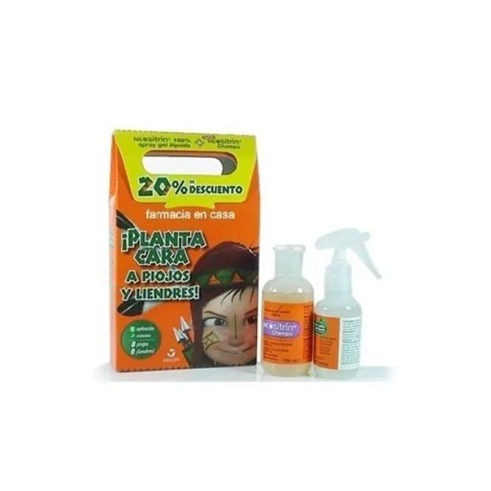 Neo Sitrin Gel Spray Anti-Pidocchi 60 ml + Shampoo 100 ml Set da 3 Pezzi