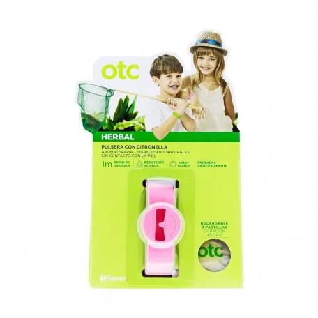 Braccialetto repellente per zanzare per bambini OTC Herbal, rosa
