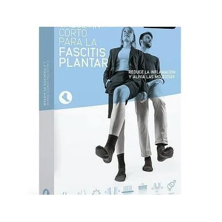 Calzino corto Medilast nero piccolo per fascite plantare