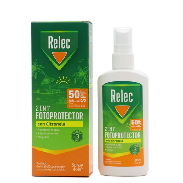 Relec Fotoprotector 2 in 1 Citronella Spray Spf50 100ml