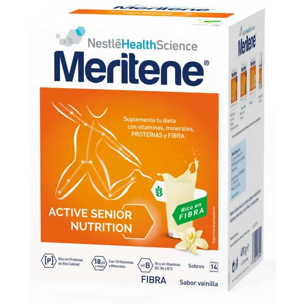 Meritene Active Senior Nutrition Frullato ricco di fibre al gusto di vaniglia 14 bustine