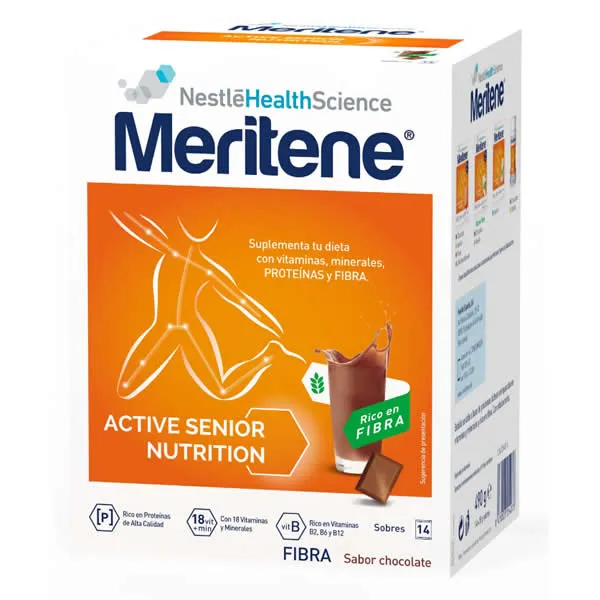 Meritene Active Senior Nutrition Frullato ricco di fibre al gusto di cioccolato 14 bustine
