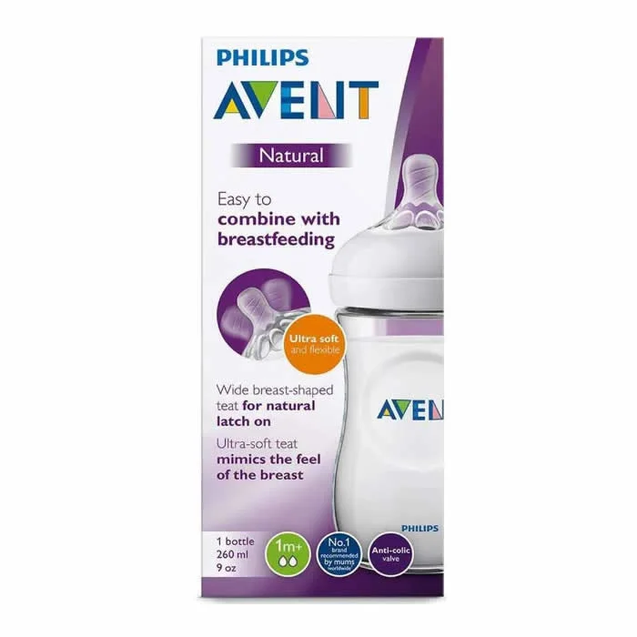 Avent Natural Milk Bottle 1m+ 260ml Avent Natural Milk Bottle 1m+ 260ml