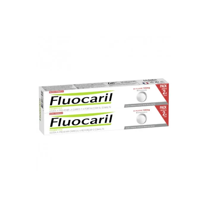Dentifricio sbiancante bifluorurato Fluocaril 2 x 75 ml